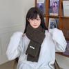 Ankola Red Korean-Style Women's Wool Knit Scarf – Winter 2024 High-End Christmas Gift Neck Warmer