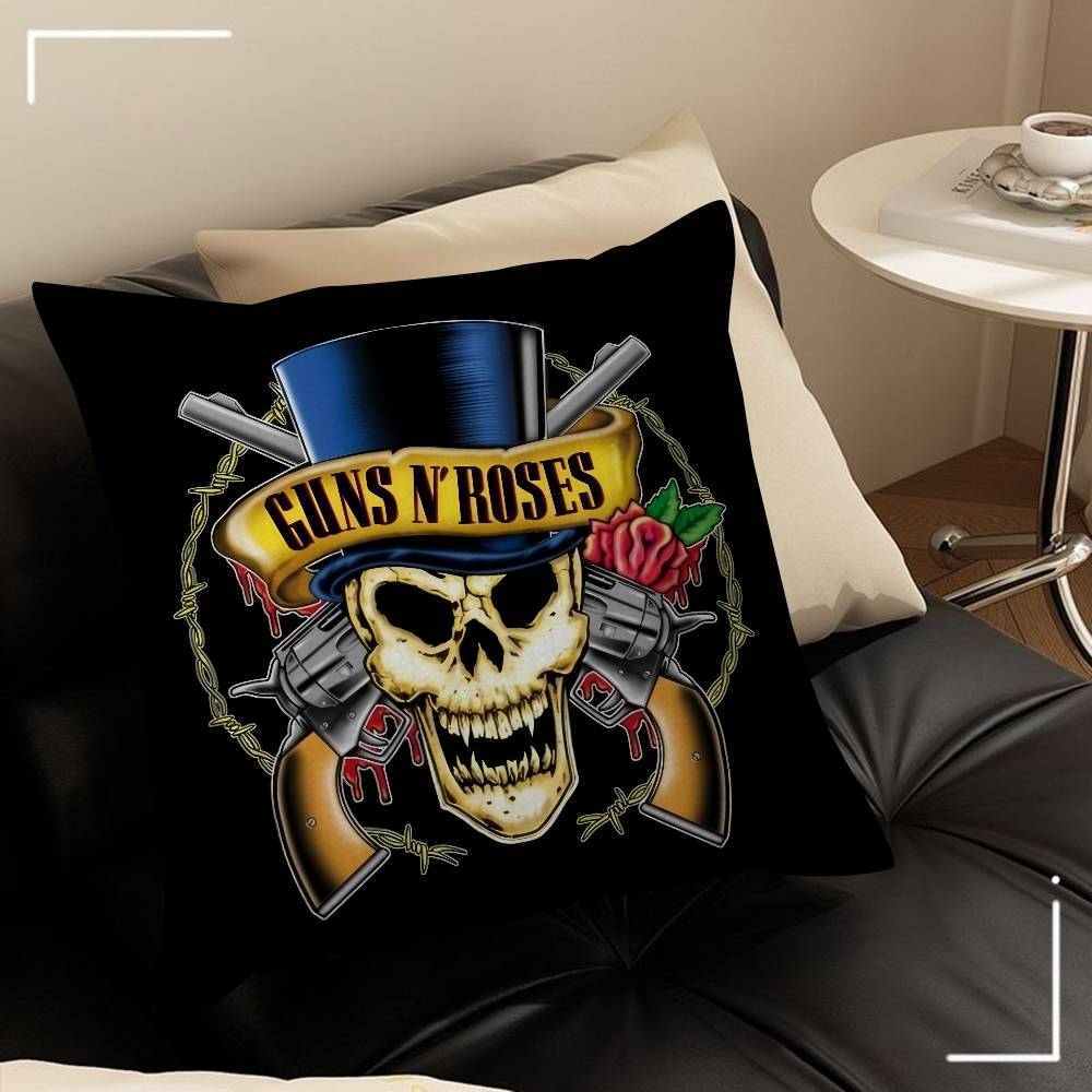 Rock Music Band G-Guns N Roses Decorative Room Aesthetics Pillow Case Home Decor Bedroom Sofa Bed Couch Pillow Cover 45X45