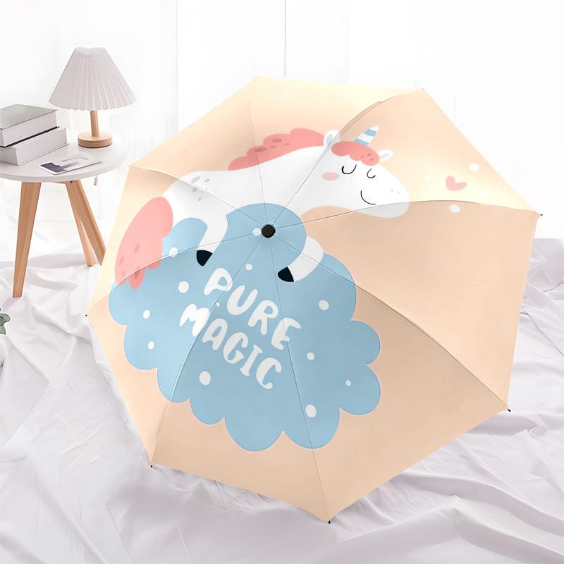 

1pc Unicorn Fantasy Umbrella with Plastic Handle,Compact & Stylish,Cartoon Pattern,Outdoor UmbrellaPT508
