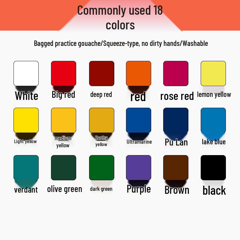 Mali 100ml Washable Gouache Paint Set for Kids - Squeeze & Refill Jelly Pack