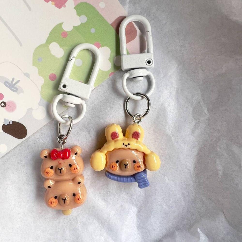 

Капибара Тыква Капибара Брелок Смола Пончик Капибара Подвеска Забавный Животный Брелок Унисекс E