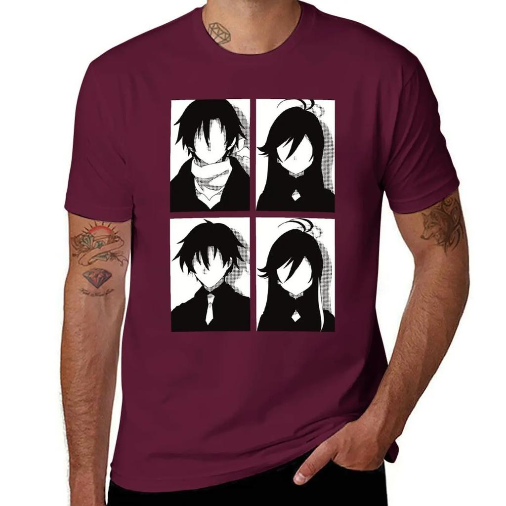 86 or Eighty six anime merch All main character in black and white pop art minimalist design Shinei nouzen x Vladilena m T-Shirt