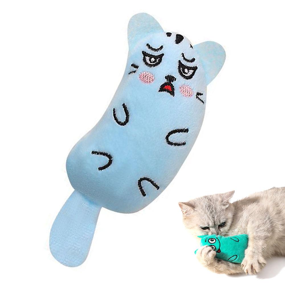 Cartoon Cat and Dog Shaped Toys, Bite-resistant Puppy Plush Dolls Cat Self-entertainment Teeth Grinding and Cleaning Interactiv