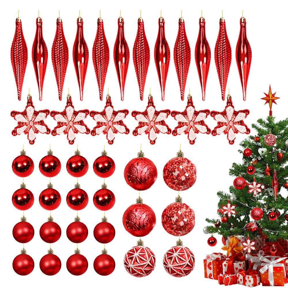 Christmas Baubles Balls Ornaments Set Shatterproof Glitter Baubles Kit For Christmas Tree Assorted Christmas Baubles Decorations