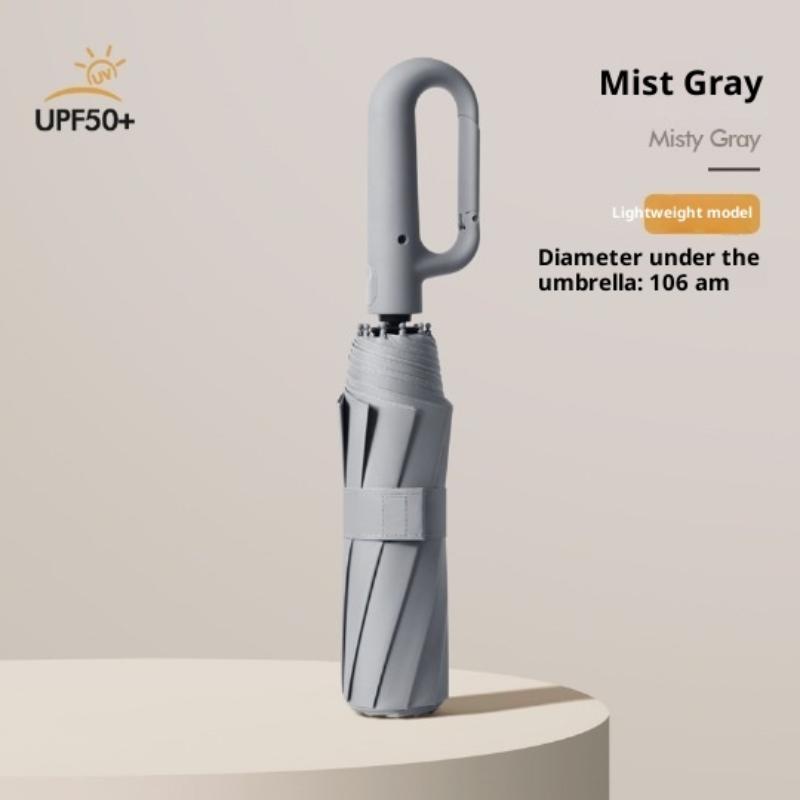 Ring-Schnallen-Design Automatischer Regenschirm für Männer Frauen Faltbar 105 cm Groß Stark Sonnenschirm UV-Schutz Regenschirm