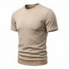 Men Simple Casual Old Money Textured Crew Neck Short Sleeve T Shirt