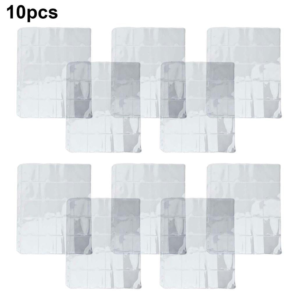 Brand New Practical Wide Application Coin Holder Sheet Clear PVC Protection 1/10 Sheet For Coin Collection 20 Pockets