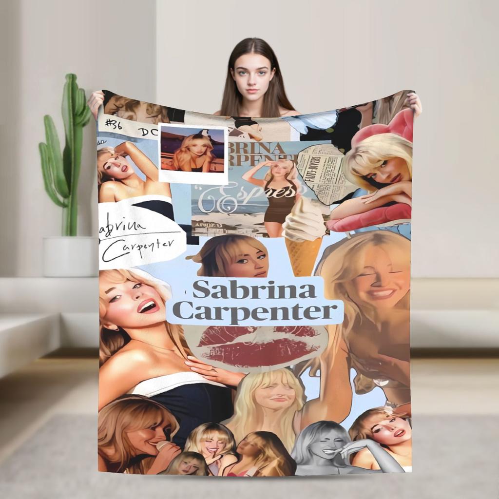 Sabrina Carpenter Zpěvačka Deku Kvalitní Teplá Měkká Ložní Přikrývky Zimní Dekorativní Ložnice Street Trend Přehoz