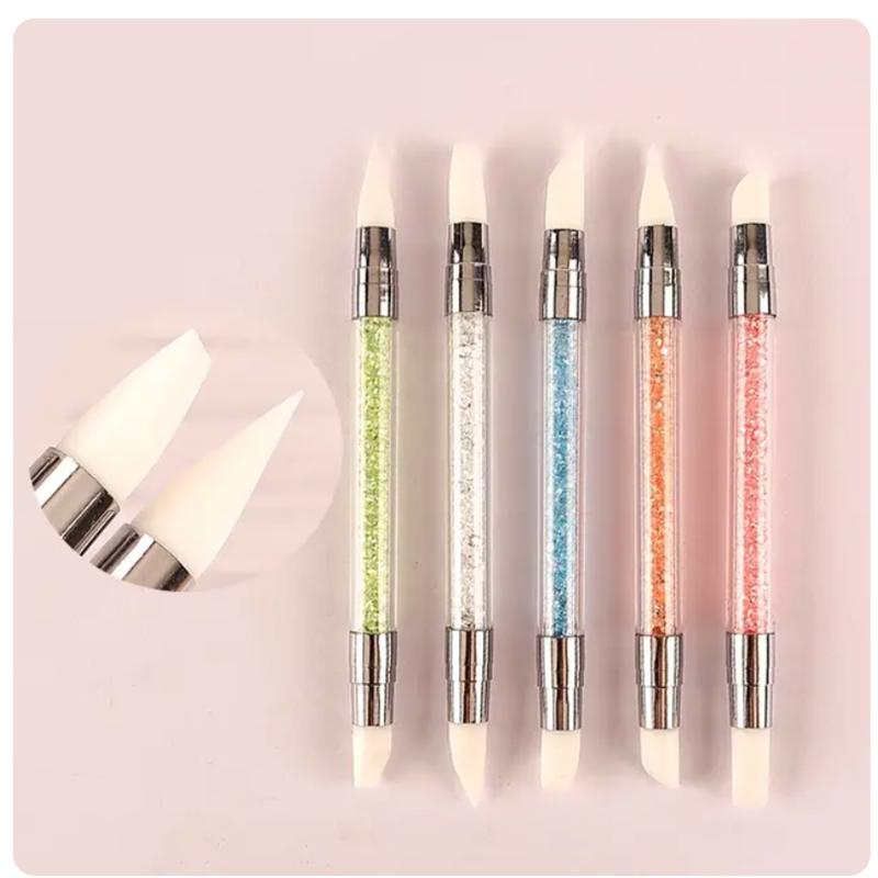 

Ручка для дизайна ногтей с двойной силиконовой головкой, ручка для лепки цветов, регулируемый клей-карандаш, ручка для тиснения, кисточка для дизайна ногтей, инструмент для каждого дома