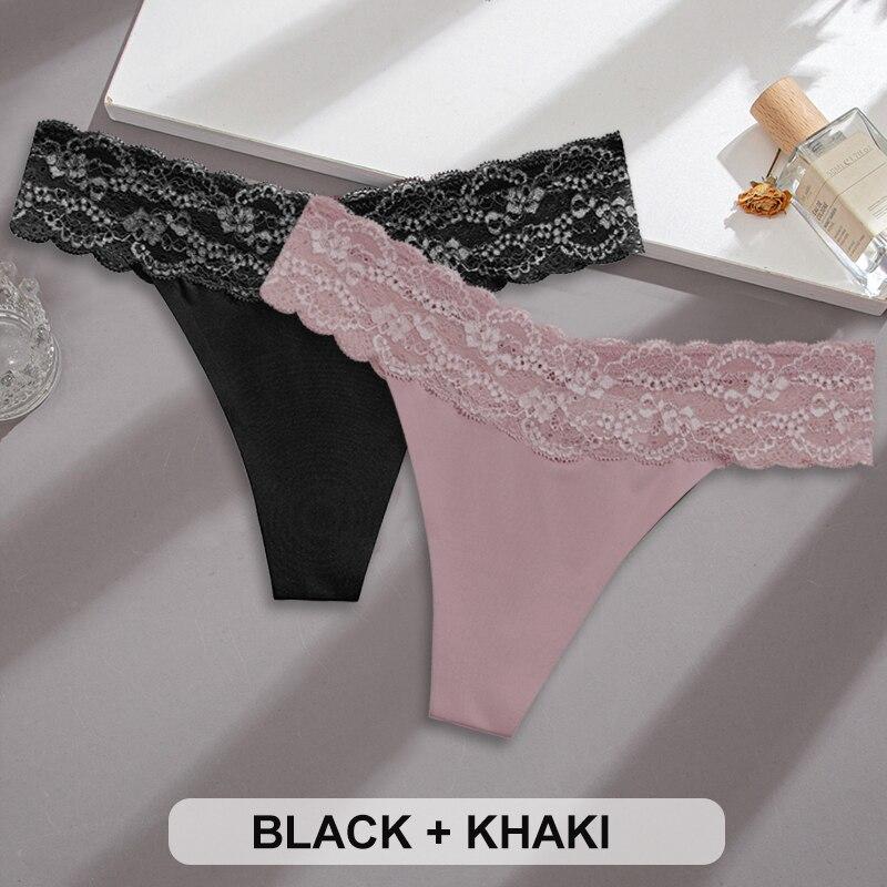 FINETOO 2Pcs Tangas de cintura baja Sexy Encaje G-string Calzoncillos S-L  Mujeres Floral T-back Ropa interior Damas Tangas Bragas Chicas Lencería  Nuevo comprar a buen precio — entrega gratuita, reseñas reales con