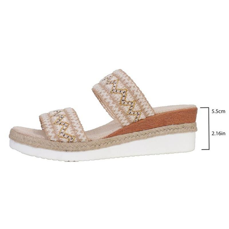 Womens High Heels Sandal Thick Bottom Casual Shoes Ladies Leisure Summer Wedges Sandals Woman Shoes Women Platform Mules Slipper