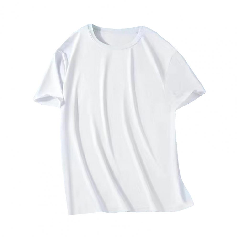 Pánské letní tričko s kulatým výstřihem, jednobarevné, síťované, s krátkým rukávem, ledově hedvábné, rychleschnoucí, volné, elastické, ležérní, denní nošení, fitness