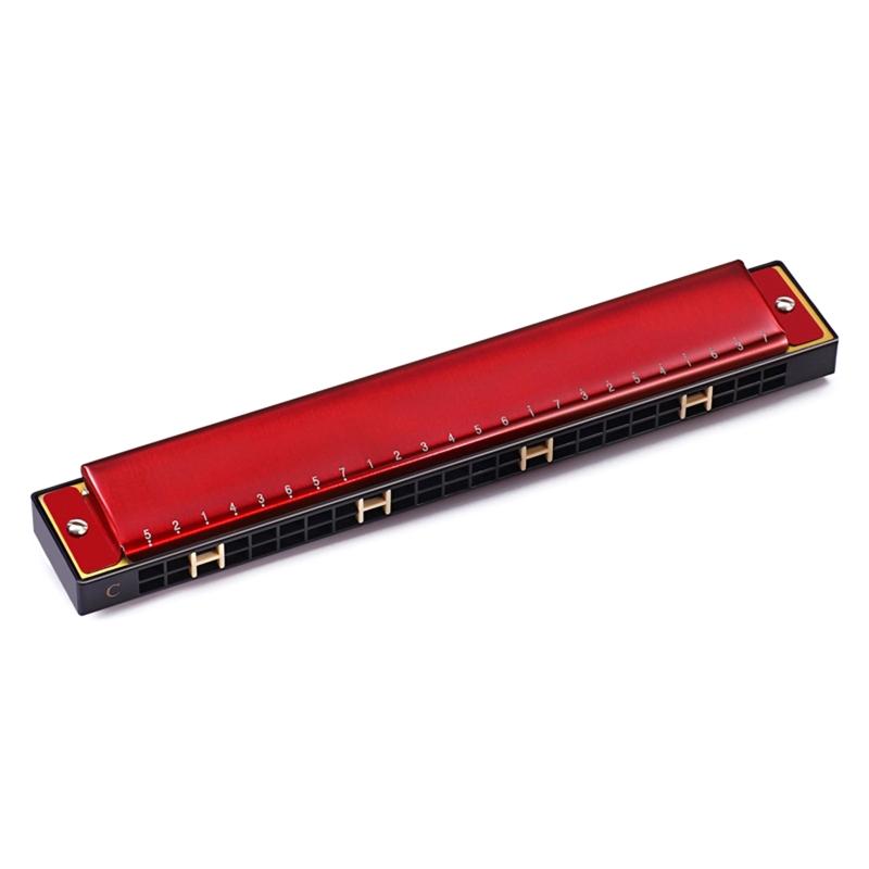 24-Hole Professional Harmonica for Beginners, Diatonic Double Tremolo Harmonica for Adults Music Student Teacher Gift