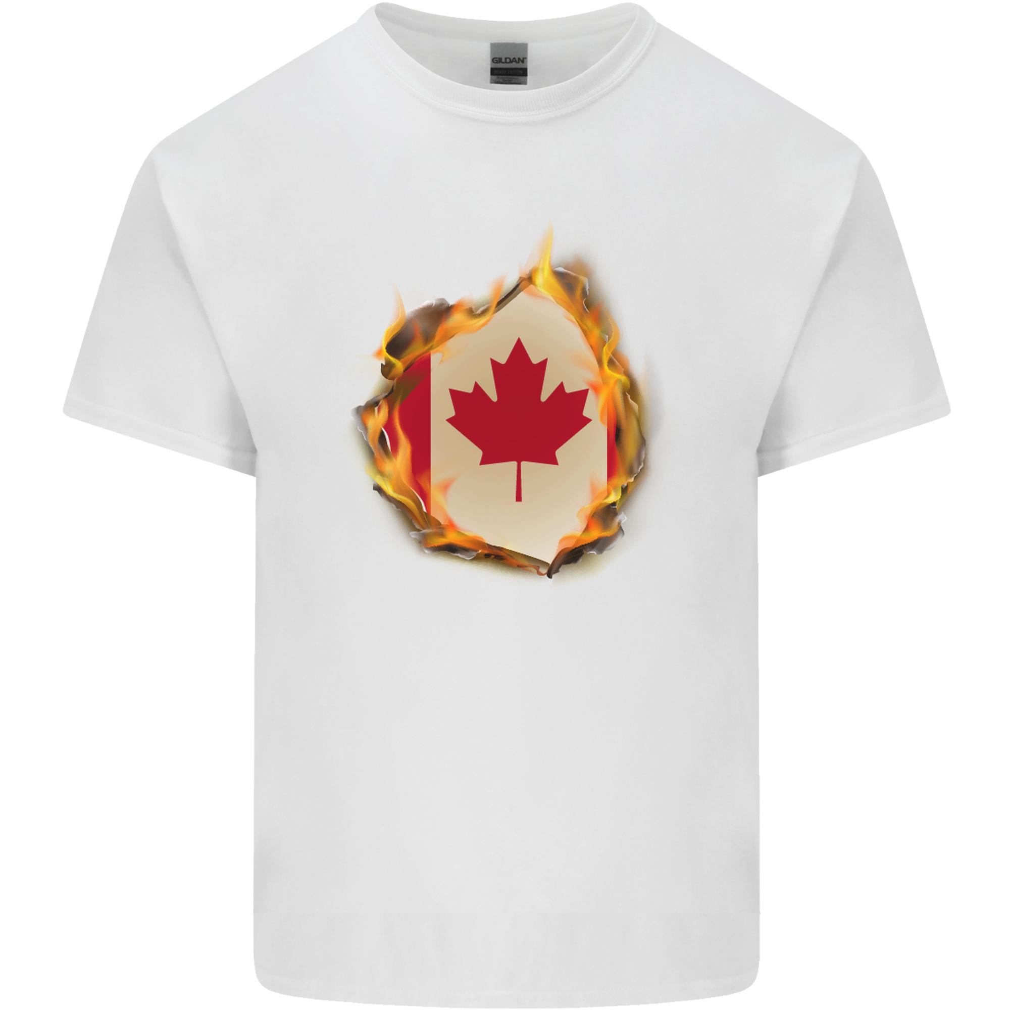 The Canadian Maple Leaf Flag Fire Canada Unisexs Light Cotton TShirt S