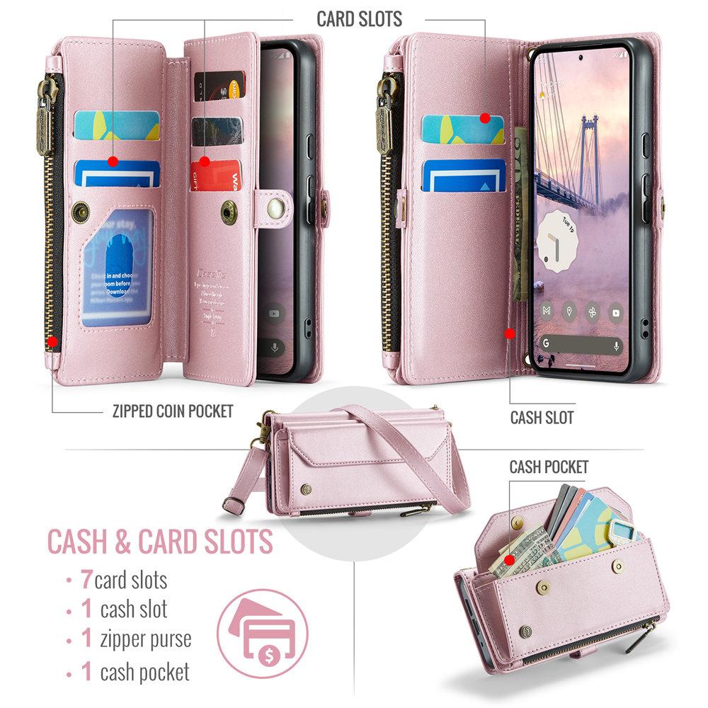 Multi Credit Cards Slot Crossbody Wallet Phone Case For Google Pixel 9 Pro XL 9Pro 8 8Pro 7A Long Lanyard Leather Cover