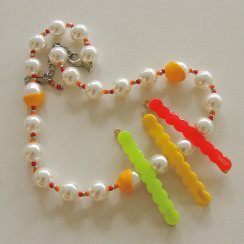 

objet213 Tropical Cloud Hair Clip 3. Watermelon Light Green