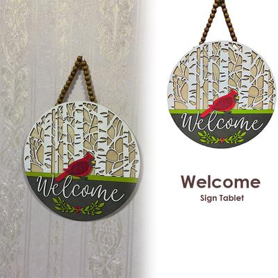 Welcome Sign Rustic Door Decor Wood Artificial Porch Home Decorations Tablet