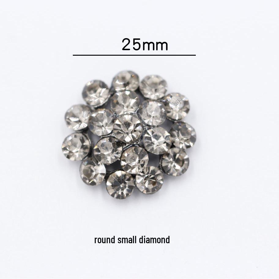 Gun Black Rhinestone Heart & Flower DIY Fashion Accessories for Hair, Bags & Phone Cases