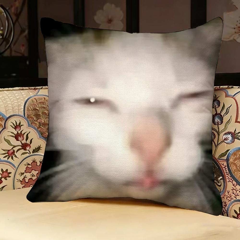 Cat Funny MEME Pillow Case Pillowcase Doublesided Printed Sofa Cushion Bedroom Headboard Pillow
