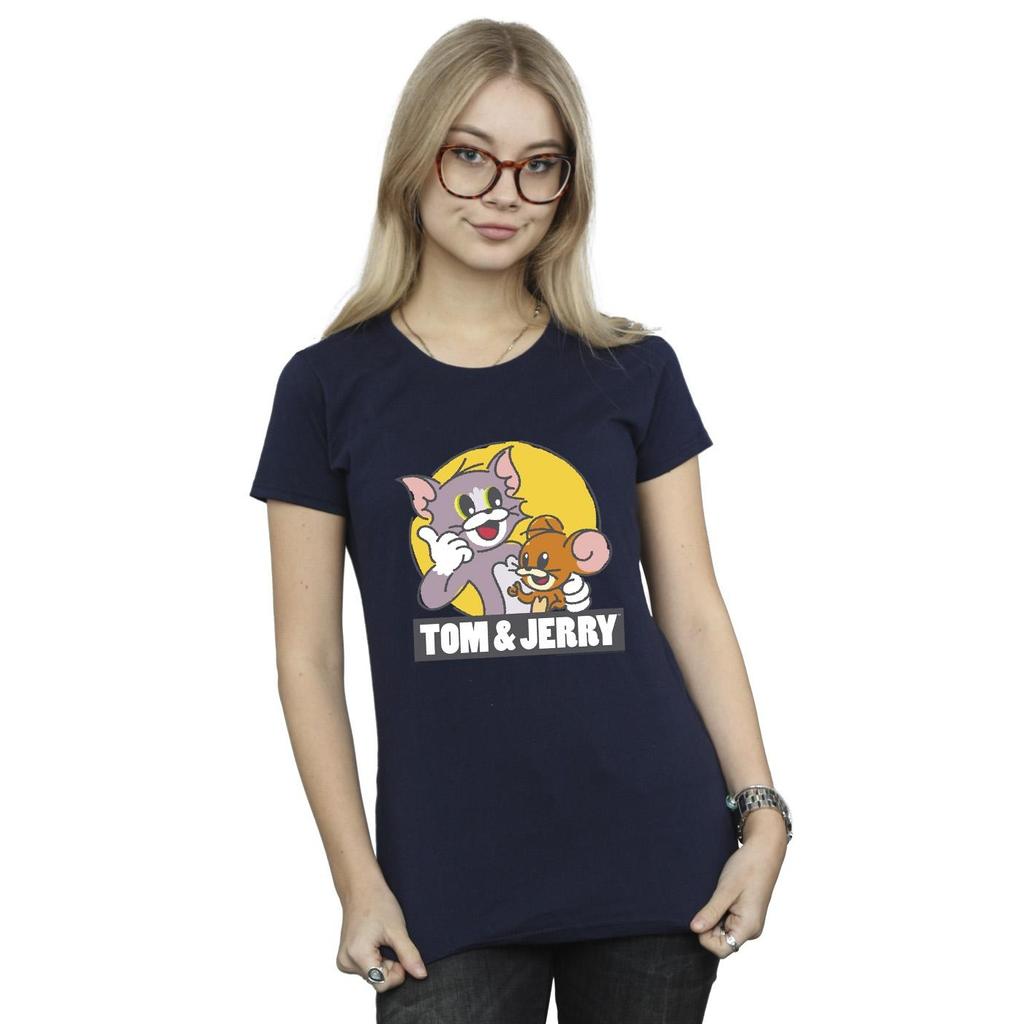 Tom And Jerry Womens/Ladies Sketch Logo Cotton T-Shirt