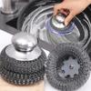 5Pc Steel Wool Scrubber With Handle Stainless Steel Cleaning Brushes Cleaning Dishes Stock Pots Pans Griddles Grills