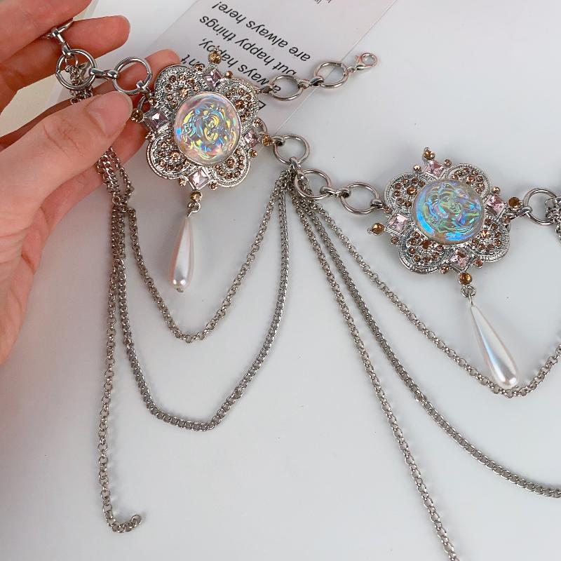 Fashion Tassel Waist Chain For Women Glitter Pearl Pendant Belt Strap Dress Crop Top Bikini Sexy Waist Decorative Chain