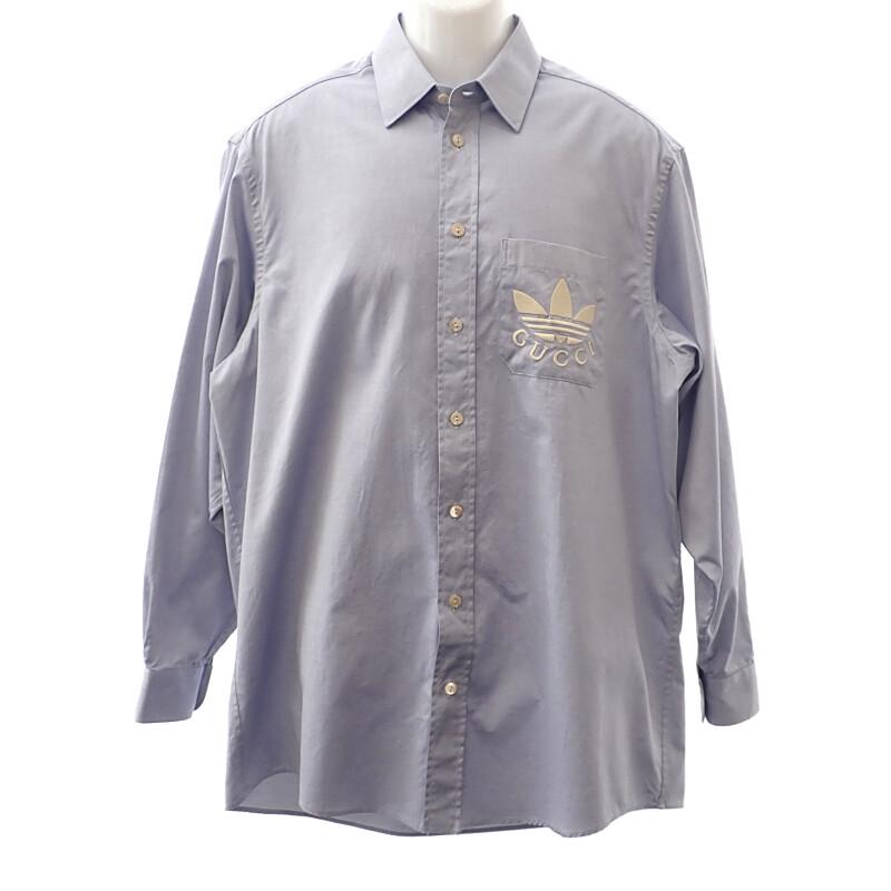 GUCCI  691521 44 Long sleeve shirt blue cotton mens
