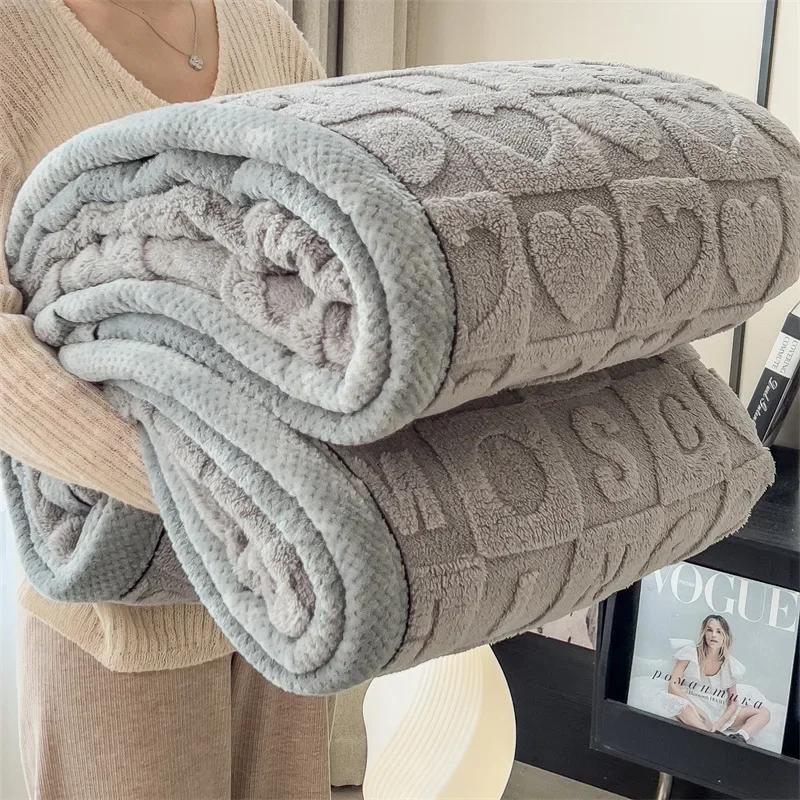 

Love Coral Fleece Throw Пледы для кроватей Зимние 3D Сердце Плед Легкое одеяло Супер Мягкие однотонные клетчатые чехлы для диванов Одеяла 70x100cm 1pcs