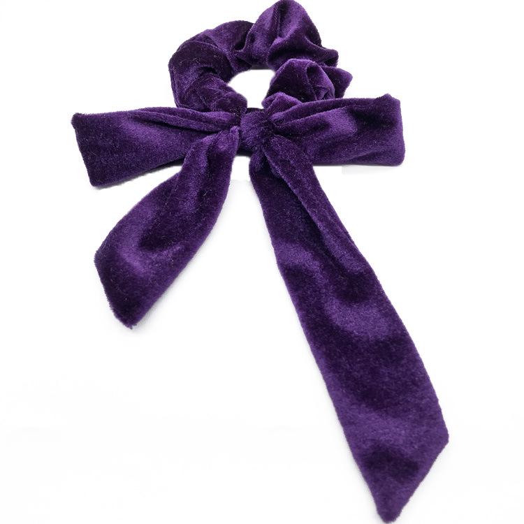 Korean Velvet Bow & Ribbon Swallowtail Scrunchie for Women