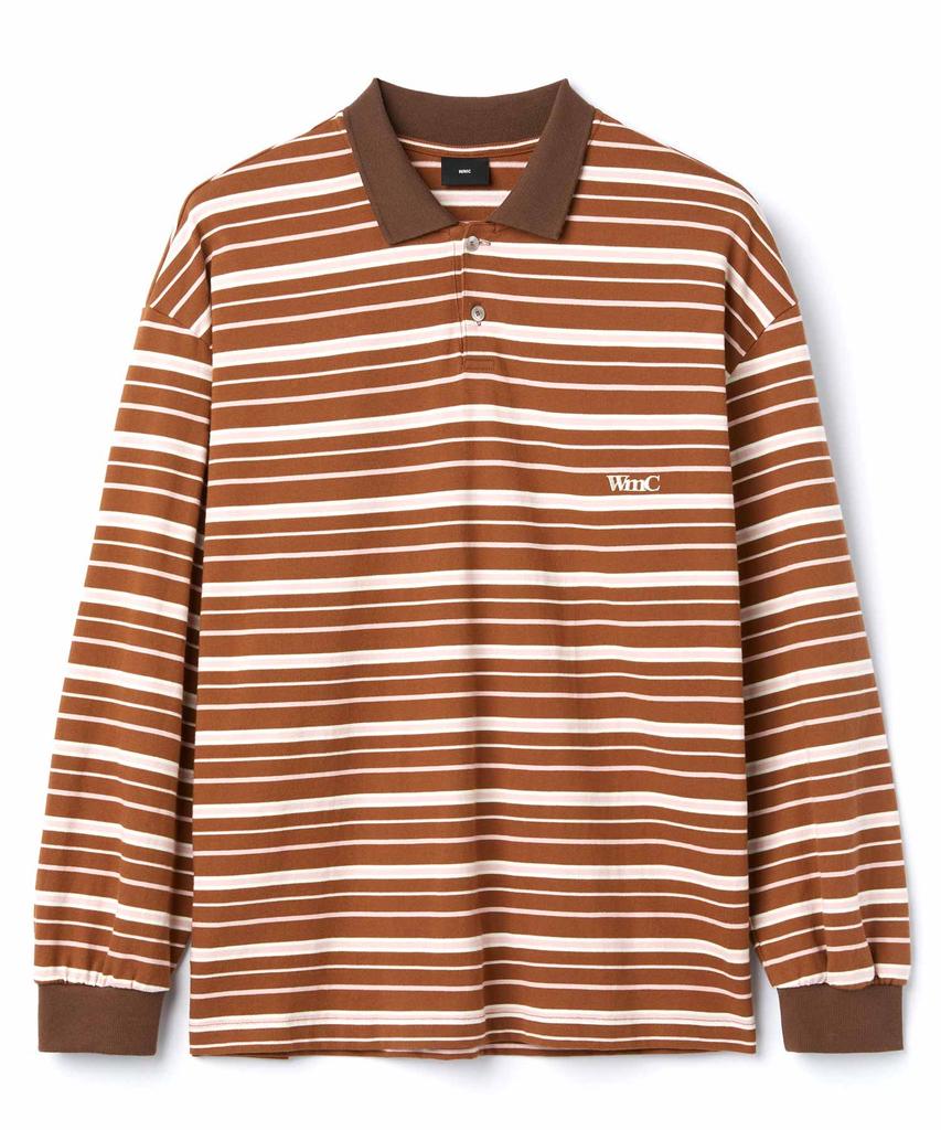 WMC Striped Collared Rugby Tee_Brown