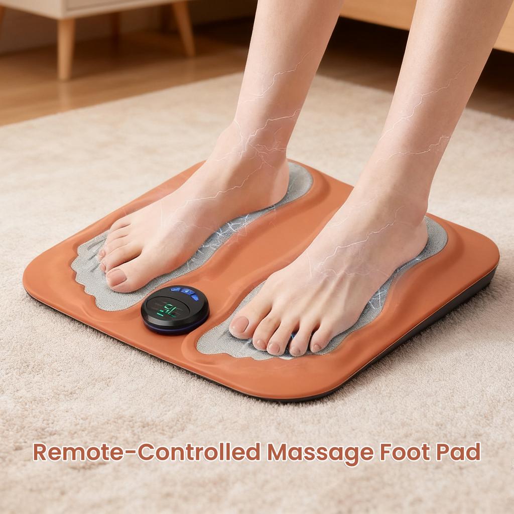 3D Foot Massage Device W/ 6 Modes Portable Rechargeable Muscle Stimulator Electric Feet Massager for Home and Travel Ankles Legs