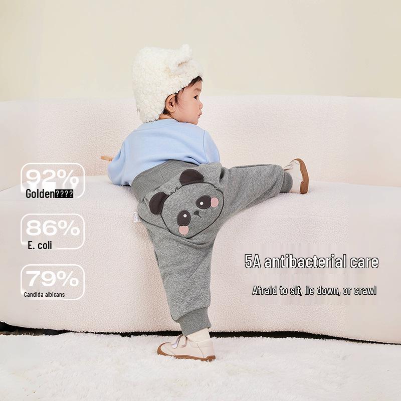 Antibacterial Far-Infrared Fleece-Lined Baby and Toddler Pants - Diaper Cover for Autumn/Winter