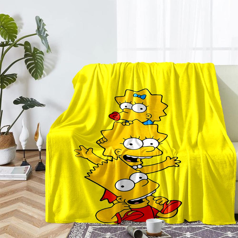 The Simpsons Theme Printed Blanket - Perfect for Couch, Bed, Travel & Outdoor Use | Machine Washable, Cozy & Durable.