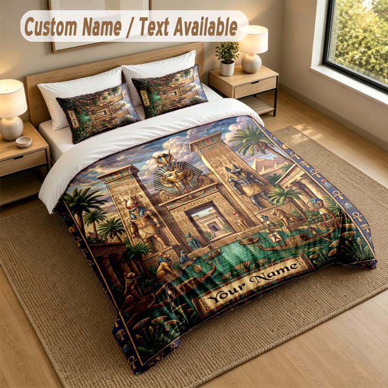 Decorative Artwork Theme Personalized 3Pcs Bedding Set Custom Text & Name 1 Sheet 2 Pillowcases Household Bedding 1pc