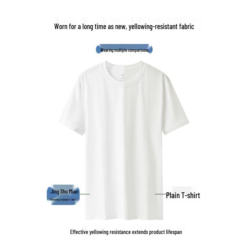 JD E-Comfort Men's 10A Antibacterial Xinjiang Cotton Short Sleeve T-Shirt