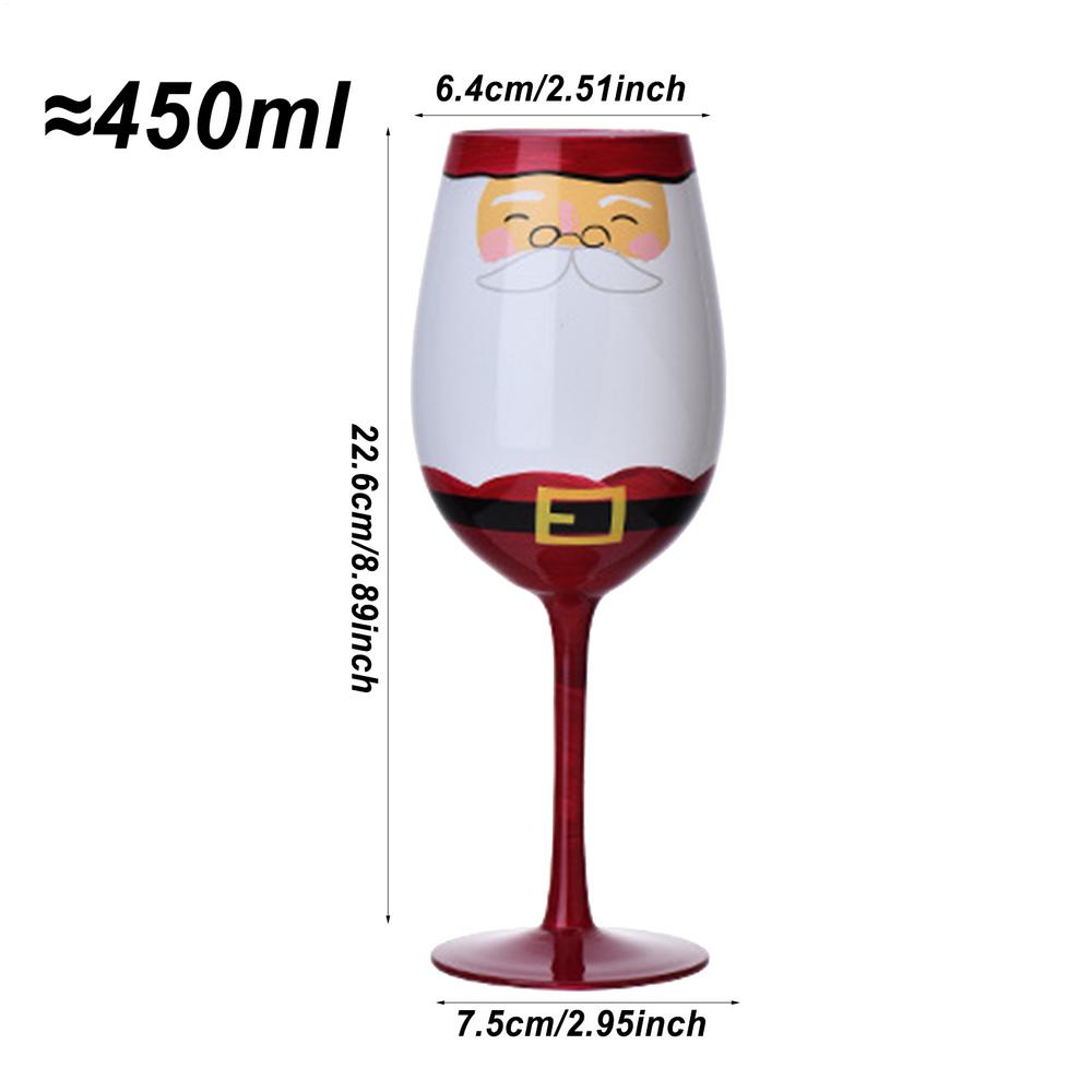Hand-Painted Christmas Tree Santa Claus Glass Goblet Red Wine Glass Coffee Cups Christmas theme Pattern Home Christmas Dinner OTHER