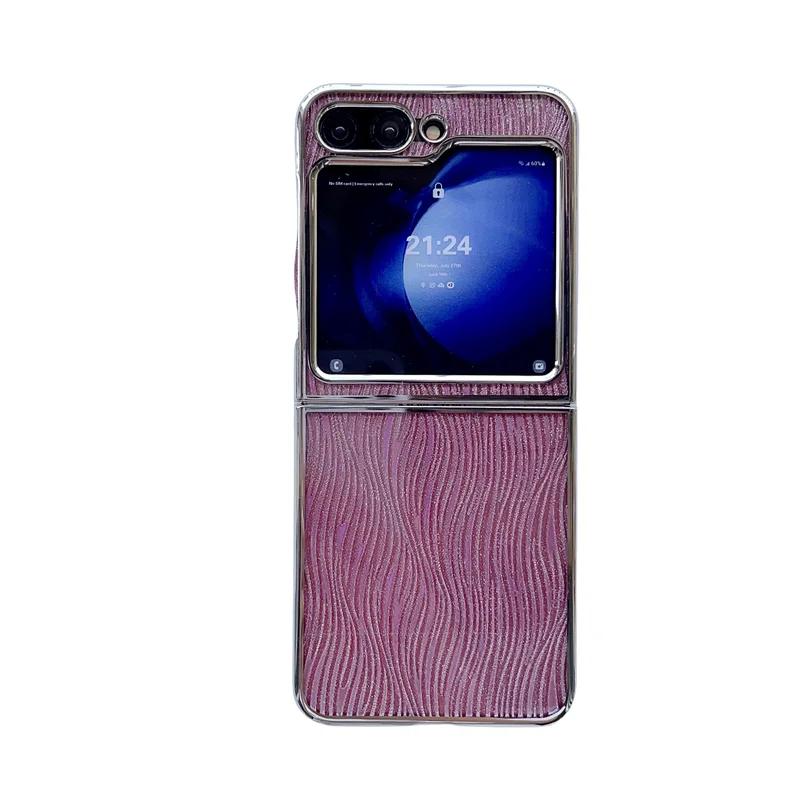 

For Samsung Galaxy Z Flip 6 5 4 3 Case Luxury Glitter Cards Electroplate PC Shockproof Back Cover For Z Flip 6
