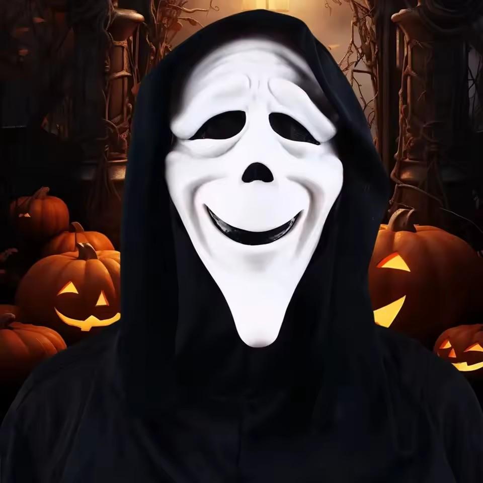 Scream Ghost Face Mask Official Movie Horror Mask for Halloween Cosplay & Costumes Scary Adult Killer Mask Prop