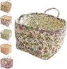 Boho Fabric Storage Basket, Floral Laundry Baskets,Decoration Large Capacity Storage Baskets, Portable Folding Storage Bag for Clothes and Sundries