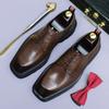 New Thick-soled Formal Leather Shoes Men's Height-increasing Men's Shoes Cowhide Leather Square Head
