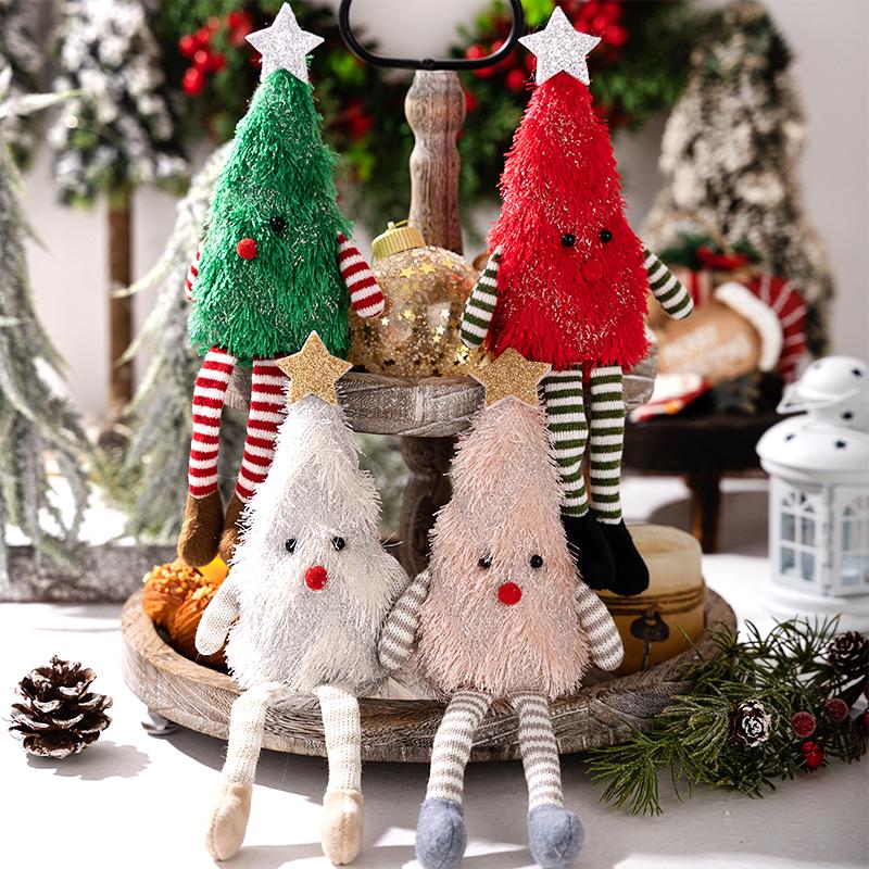 1PC Christmas Tree Doll Christmas Decorations Long Leg Cute Doll Ornament Kids Gifts Table Decoration New Year 4 Colors