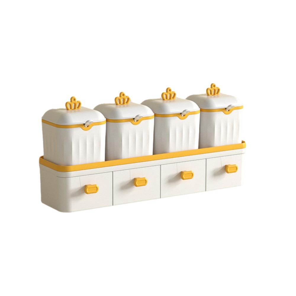 8 Grids Condiment Container with Spoon Spice Box Kitchen Tool Seasoning Jar Set  Restaurant