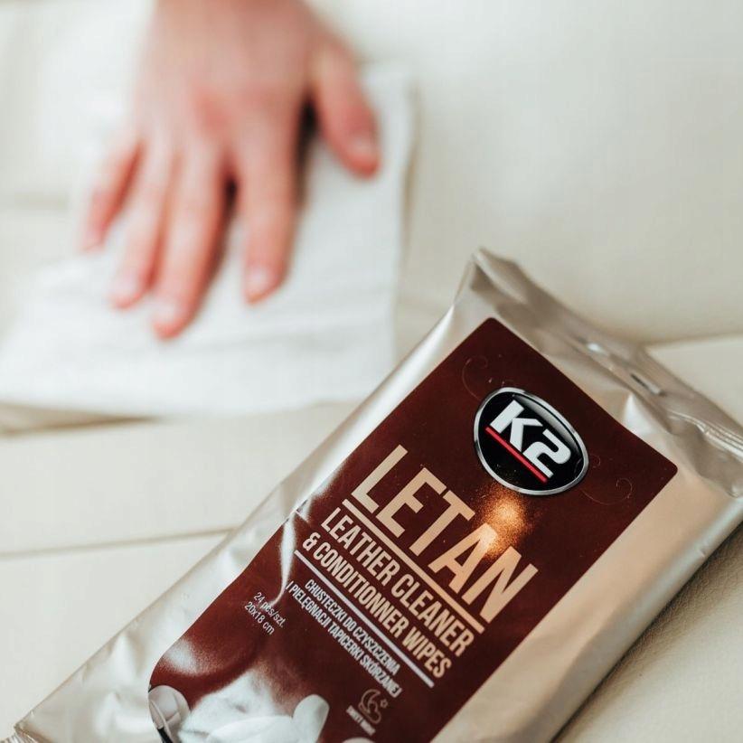 K2 K210 Letan Leather Upholstery Cleaning Wipes 20x18cm 24pcs