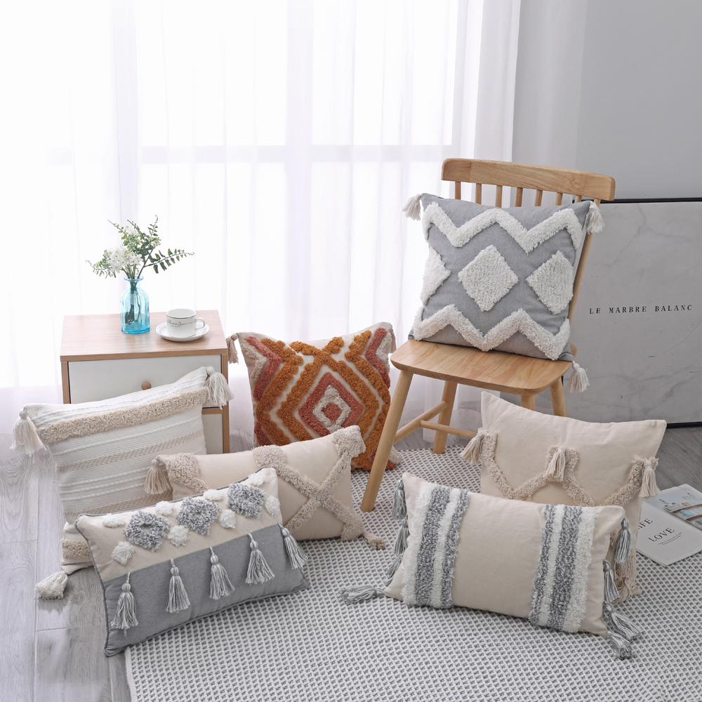 45 * 45/30 * 50cm Moroccan Bohemian Plucked Nordic Style Pillowcase Hotel Home Living Room Sofa Cushion Cover