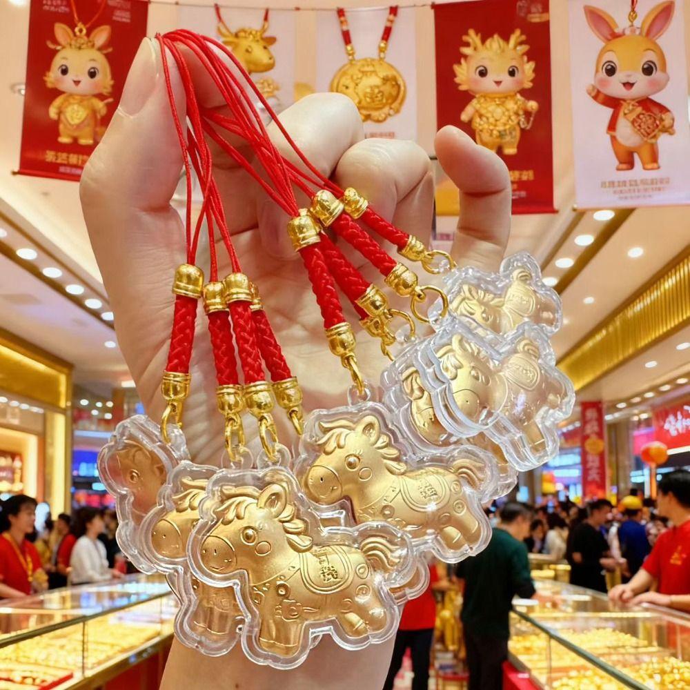 Cartoon Design Pony Keychain Wealthy Zodiac Horse Keychains Mobile Chain  Chinese New Year