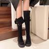 Fashion 2025 Autumn Fashion Suede Wear Thick-heels Women's The Knee Boot Retro Anti Slip Outdoor Knight Ladies Boots