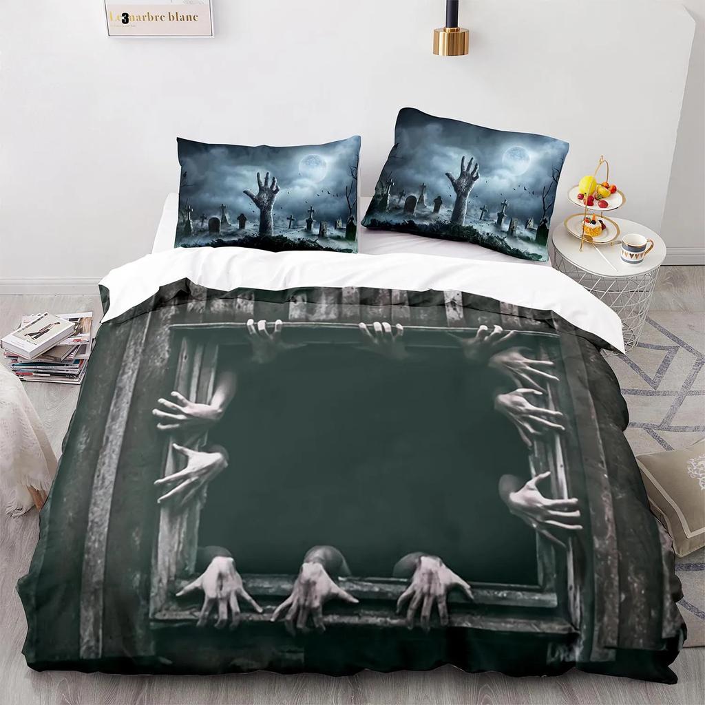 The Living Dead Bedding Collection Single Twin Full Queen King Size Zombie Bed Collection Aldult Kid Bedroom Duvetcover Collections 3D Anime 016