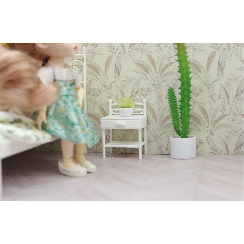 1Pcs Realistic Design Mini Nightstand Dollhouse Bedside Table Miniature Bedroom Furniture High Intricacy For Hobbyists