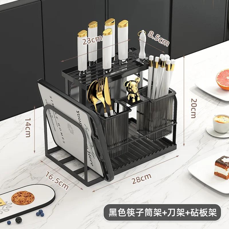 Multipurpose Kitchen Storage Rack Knife Holder Drawer Rack Cabinet Storage Holder Bathroom Organizer Shelves Drain Drying Rack