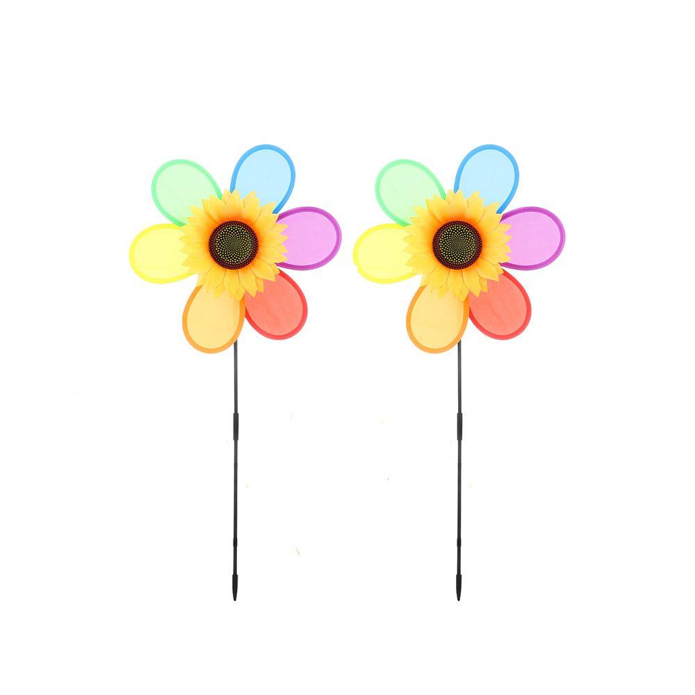 

Outside Yard Garden Sculpture Flower Spinners Outdoor Sunflower Windmill Wind Spinner Ground Stake